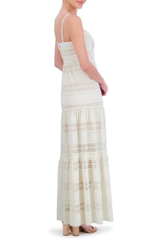 Eliza J Petite V-neck Sleeveless Lace Maxi Dress In Multi