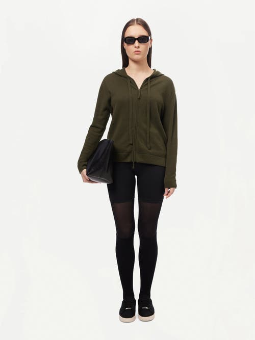 Gobi Cashmere Cashmere Zip Up Hoodie In Capulet Olive