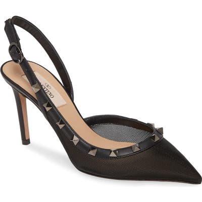 Valentino Garavani Rockstud Slingback Pump - Black