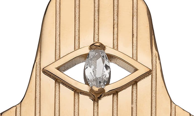 Shop Jennifer Zeuner Sari Hamsa Charm In 14k Yellow Gold Plated Silver