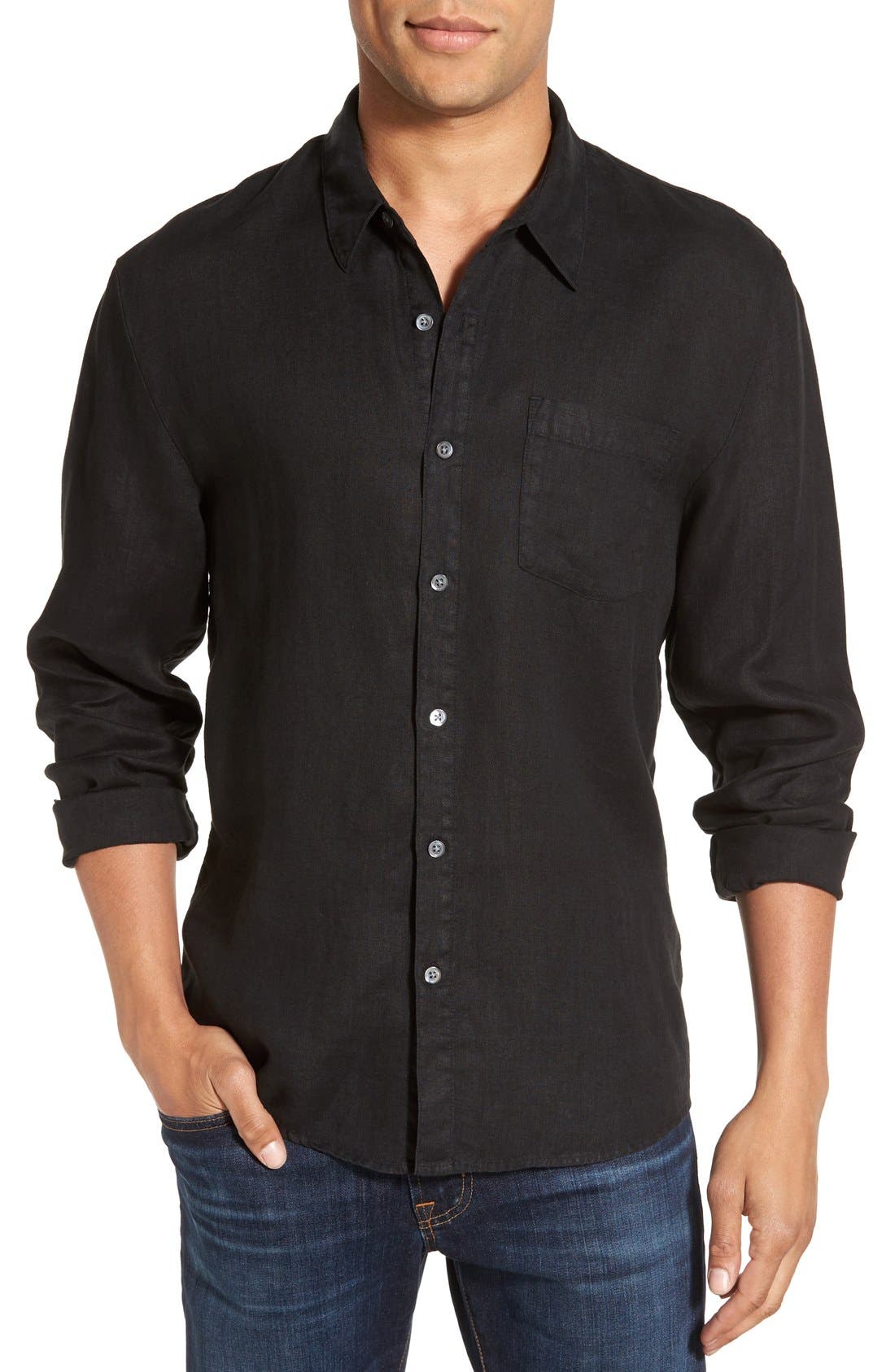 James Perse Trim Fit Linen Sport Shirt Nordstrom