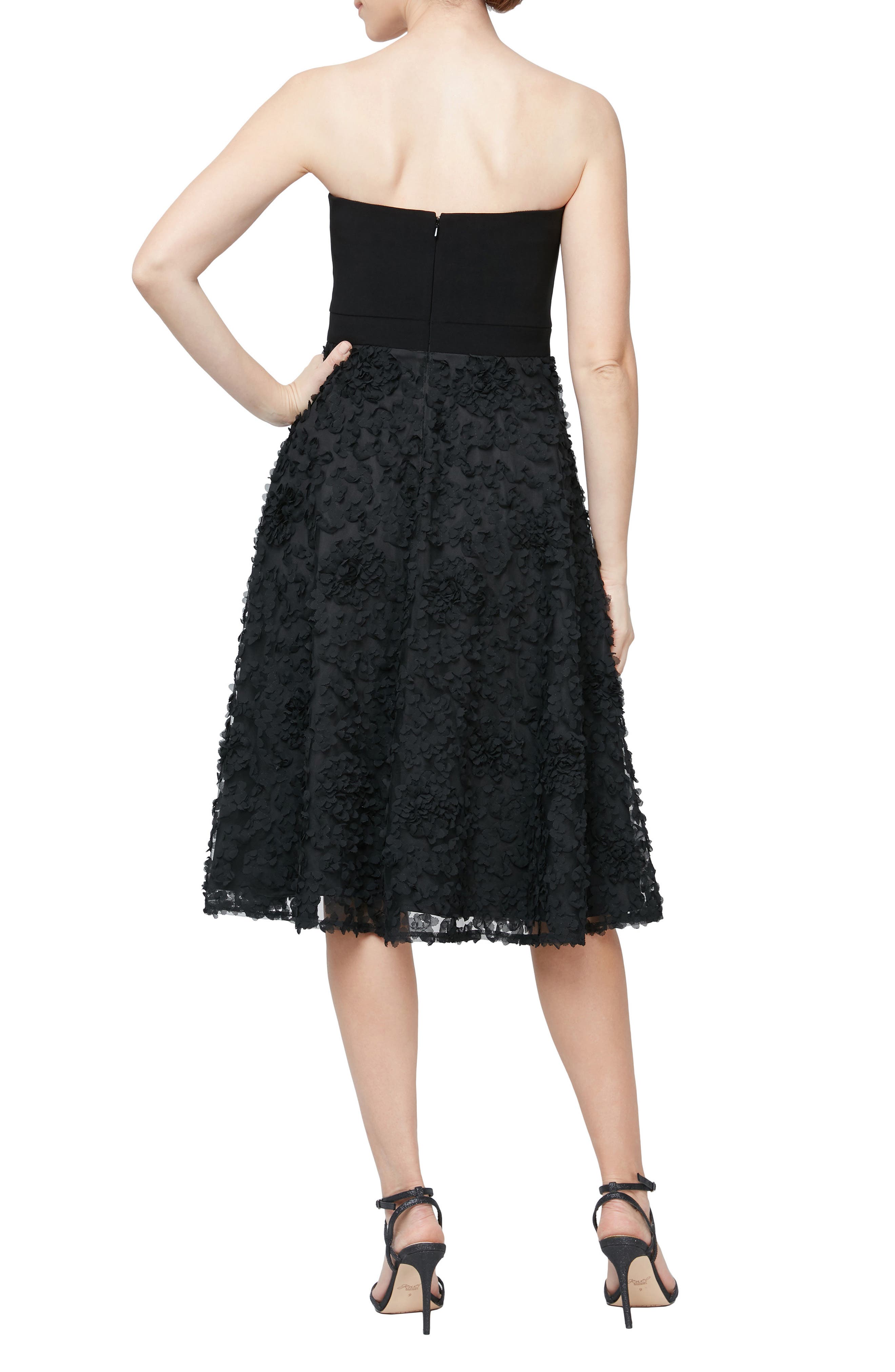 Alex & Eve Strapless Mixed Media Cocktail Dress Nordstrom