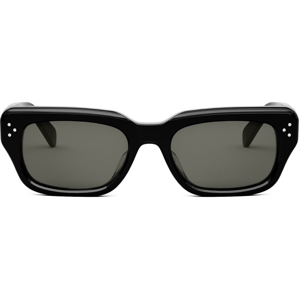 Celine Bold 3 Dot Rectangular Sunglasses In Black