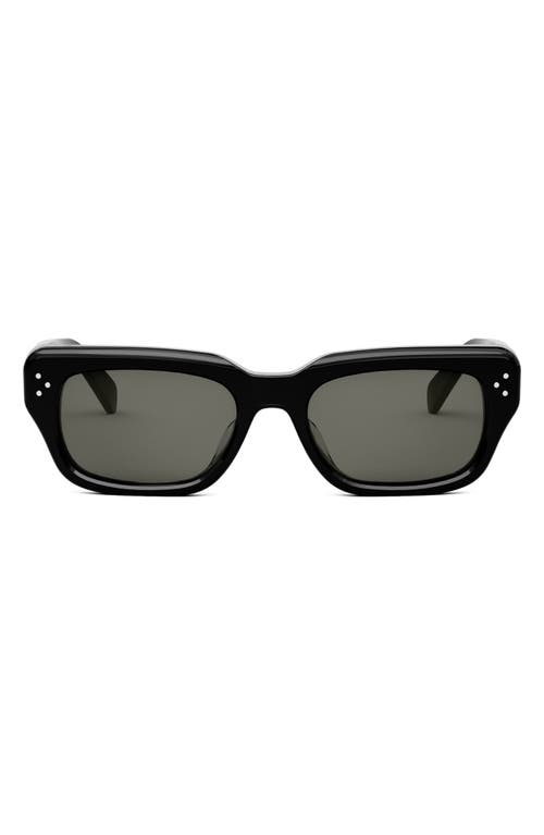 CELINE Bold 3 Dot Rectangular Sunglasses in Shiny Black /Smoke at Nordstrom
