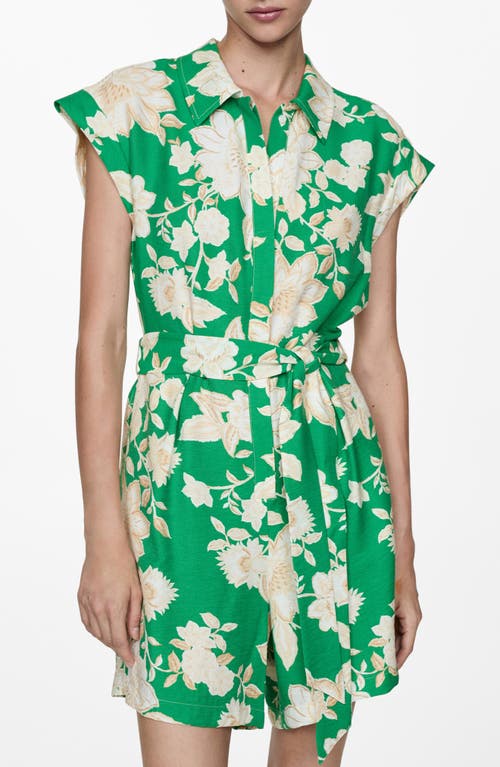 Mango Women's Tropical Print Playsuit In Green