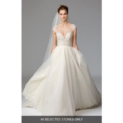 Watters Azalea Lace & Organza Ballgown