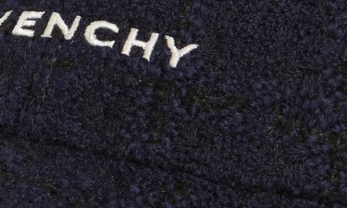 Shop Givenchy Logo Embroidered Tweed Baseball Cap In Dark Blue