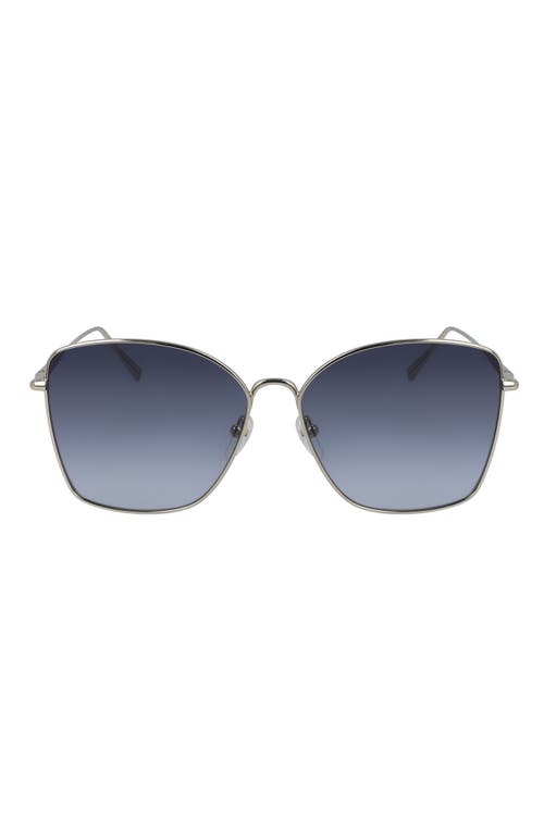 Longchamp Roseau 60mm Gradient Square Sunglasses In Gold/smoke