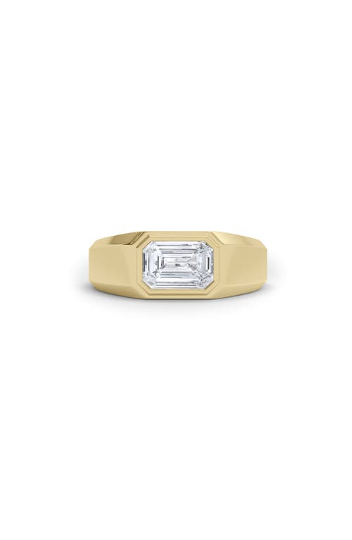 Shop Hautecarat Emerald-cut Lab Grown Diamond Signet Ring In 3.00 Ctw 18k Yellow Gold