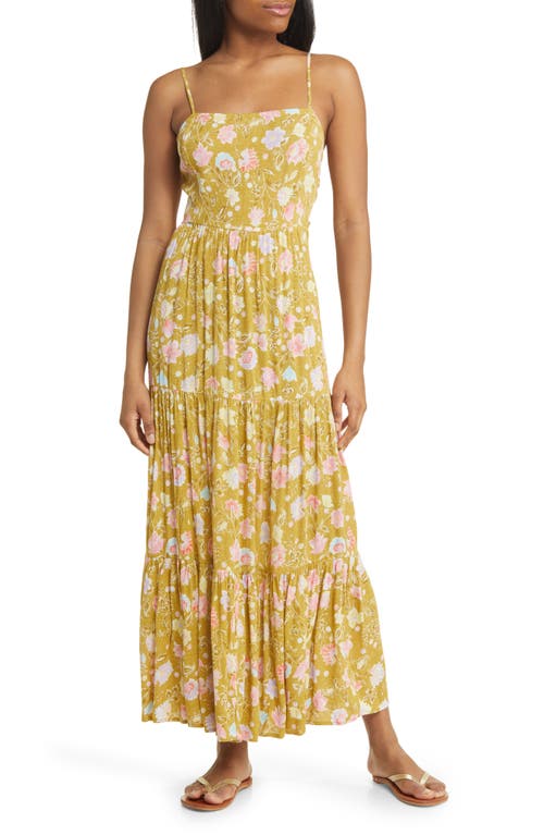 Shop Billabong Riviera Romance Floral Maxi Dress In Green Envy