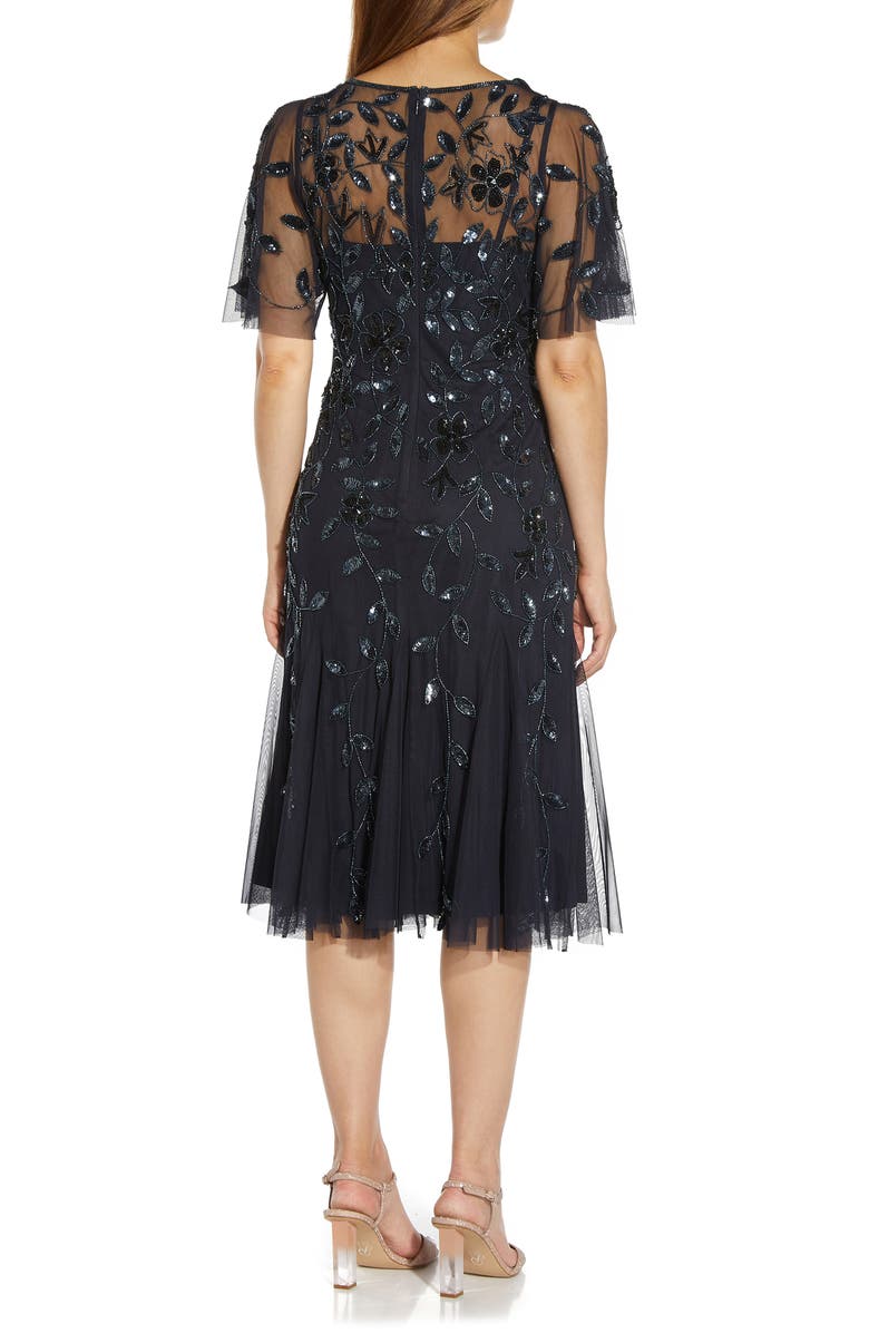 Adrianna Papell Beaded Mesh Cocktail Dress | Nordstrom