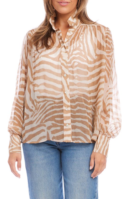 Fifteen Twenty Zebra Print Button-up Shirt In Print
