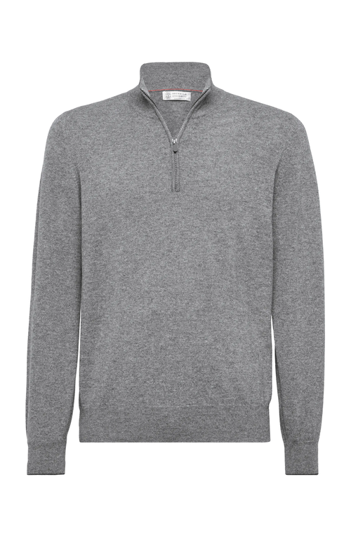 Shop Brunello Cucinelli Cashmere Sweater In Dark Grey