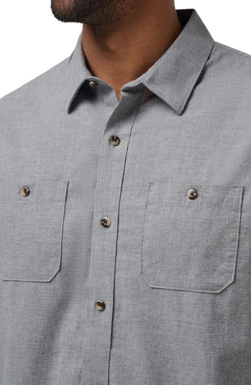 Shop Travismathew Cloud Flannel Button-up Shirt In Heather Dark Grey