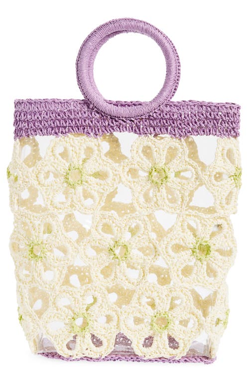 Shop Lele Sadoughi Marigold Crochet Trim Top-handle Bag In Day Dream