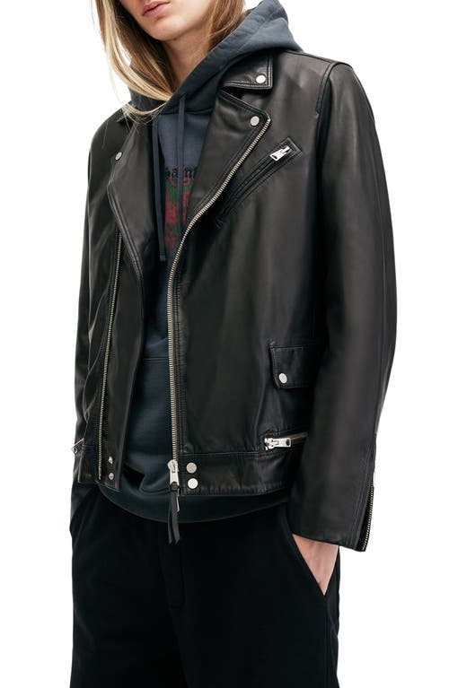 Shop Allsaints Clay Leather Biker Jacket In Black