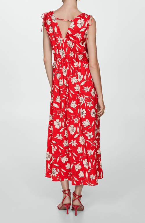 Shop Mango Floral Sleeveless Maxi Dress In Red