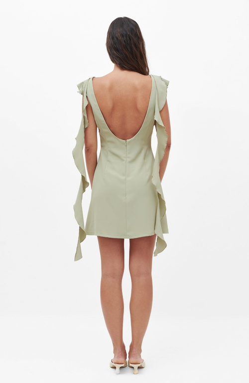 Shop Nanas Nana's Sophia Mini Dress In Matcha Green