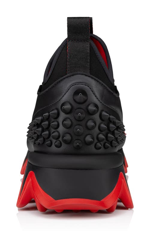 Shop Christian Louboutin Sharkyloub Spikes Slip-on Sneaker In Black