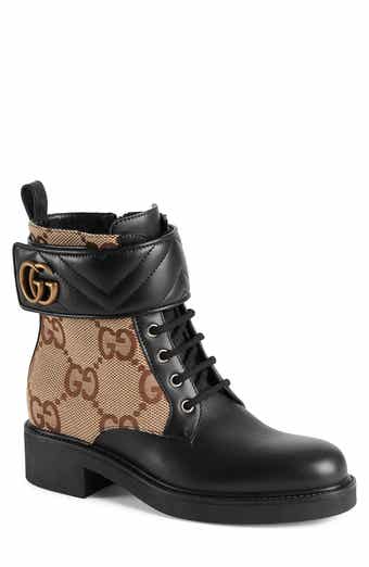 Gucci x The North Face Womens Hiking Lace Up Leather Boots Size 36.5 Cream