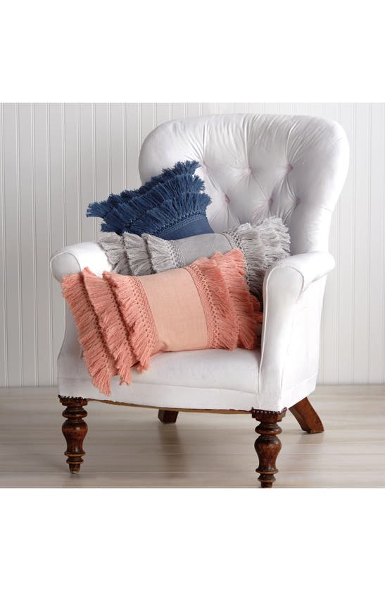 Peri Home Fringe Pillow In Blush