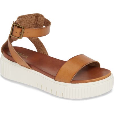 Mia Lunna Platform Ankle Strap Sandal, Brown