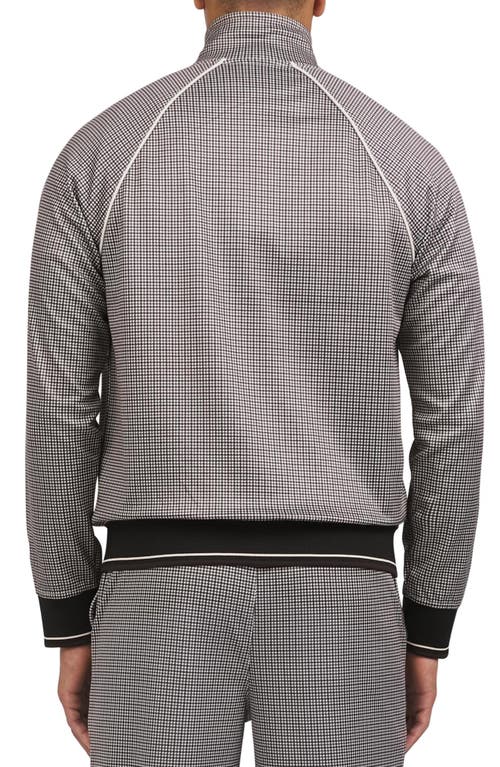 Ben Sherman Houndstooth Tricot Track Jacket In Tofu