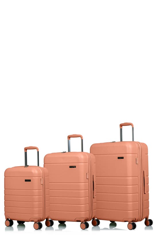Champs Spinner Suitcase 3-piece Luggage Set In Coral