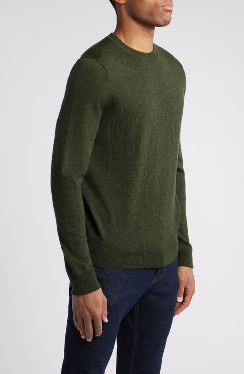 Shop Nordstrom Washable Merino Crewneck Sweater In Green Depths