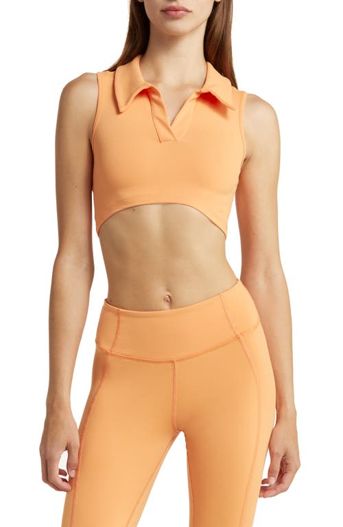 Fearless Back Cutout Crop Polo in Apricot
