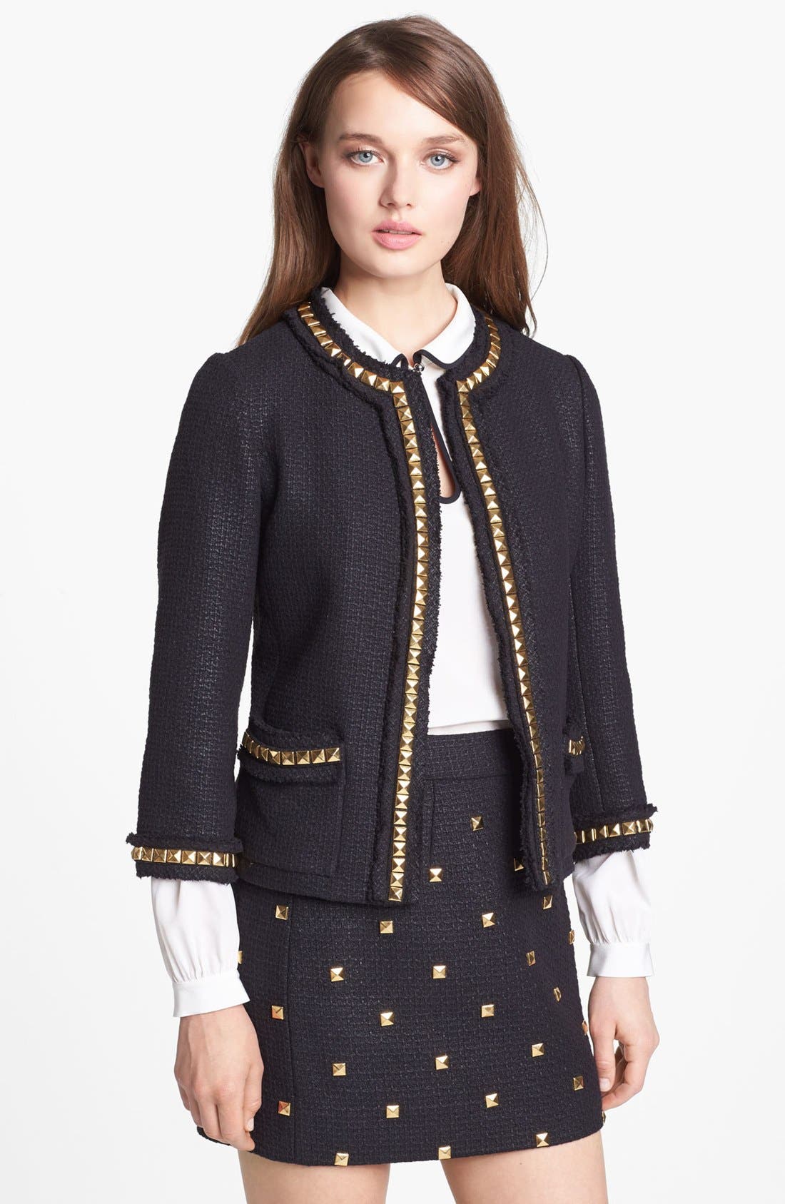 kate spade new york 'tabitha' studded tweed jacket Nordstrom