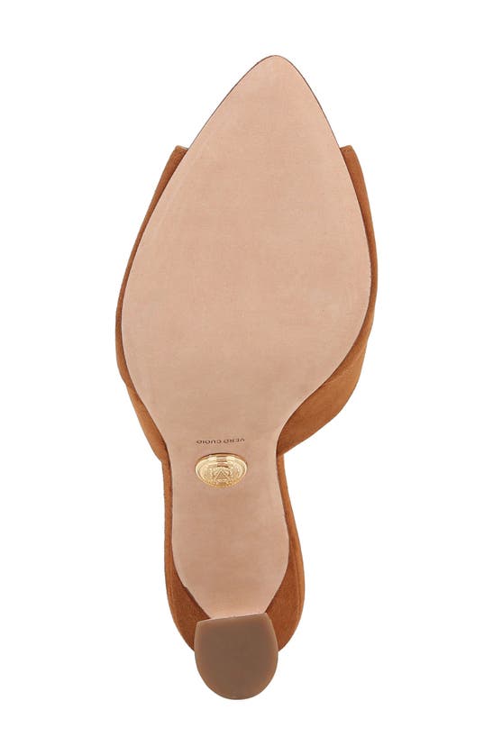 Shop Veronica Beard Thora Pointed Toe Slide Sandal In Caramel