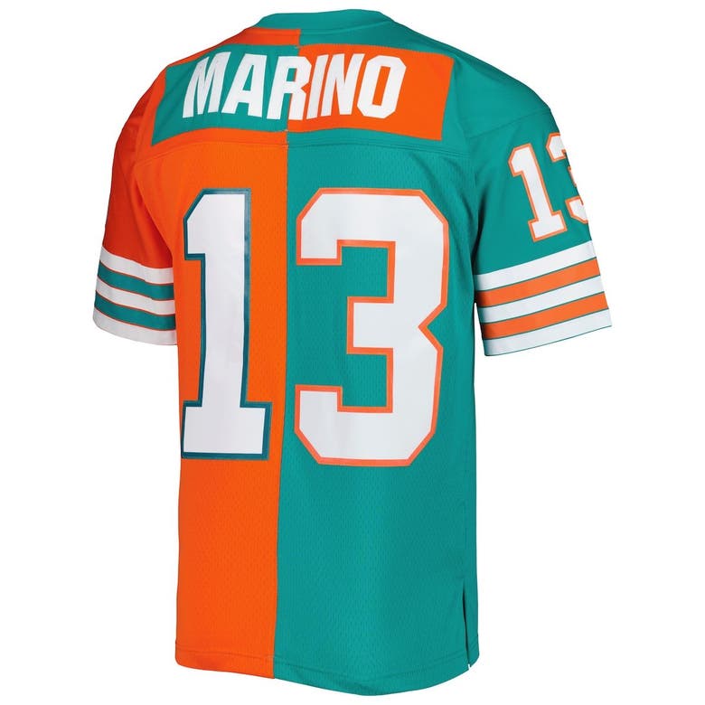 Lids Dan Marino Miami Dolphins Mitchell & Ness 1984 Split Legacy Replica  Jersey - Aqua/Orange