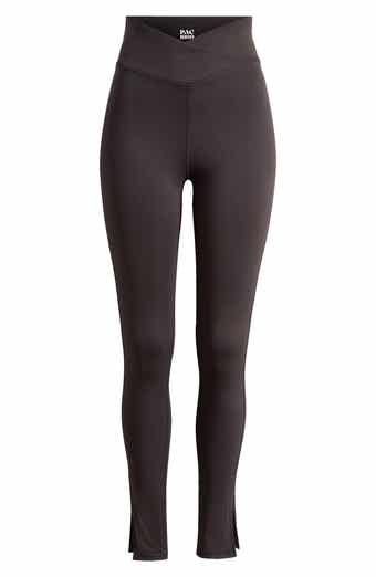 NWT NAKED WARDROBE Chocolate Brown Ribbed Fitted High Waist Leggings Sz. XS