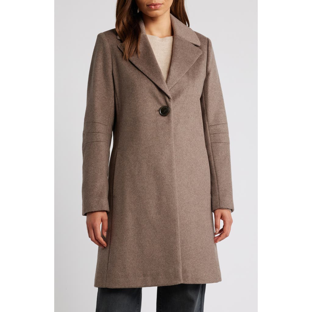 Via Spiga Single Breasted Wool Blend Coat In Portobello