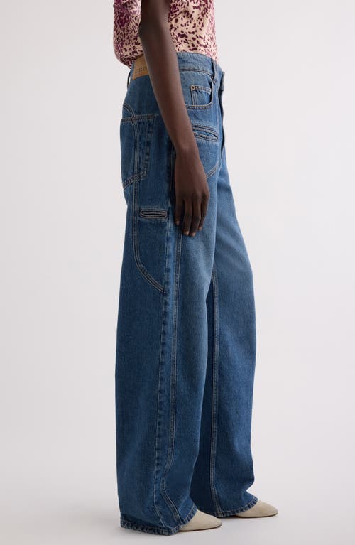 Isabel Marant Jean Beryl Denim Camal Straight Pants In Blue
