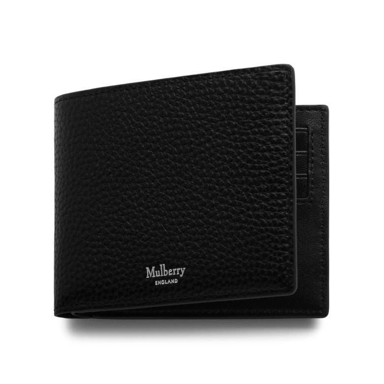 Shop Mulberry Trifold Leather 8 Card Wallet In Black