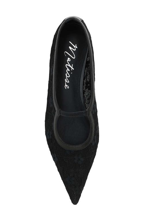 Shop Matisse Fleur Pointed Toe Flat In Black Lace