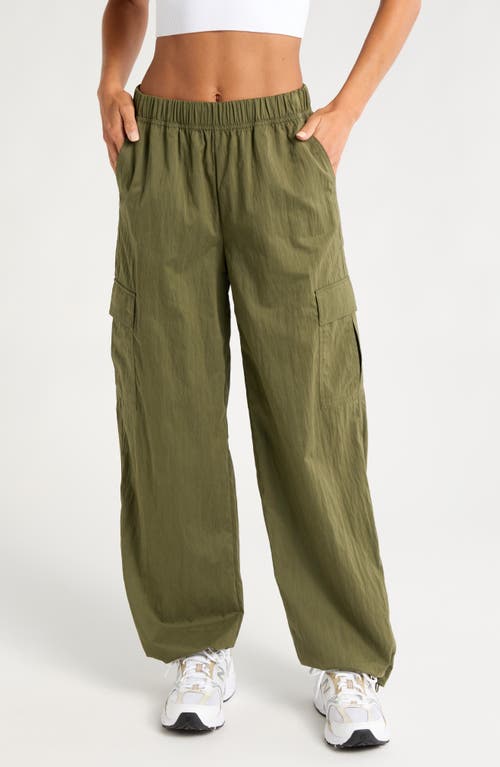 Shop Zella Boundless Utility Pants In Olive Night