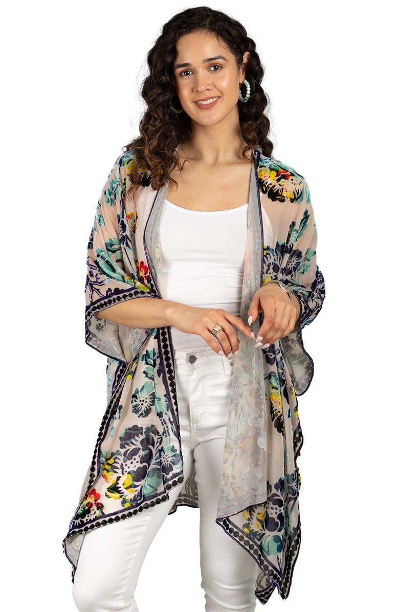 SAACHI Velvet Floral Ruana | Nordstromrack