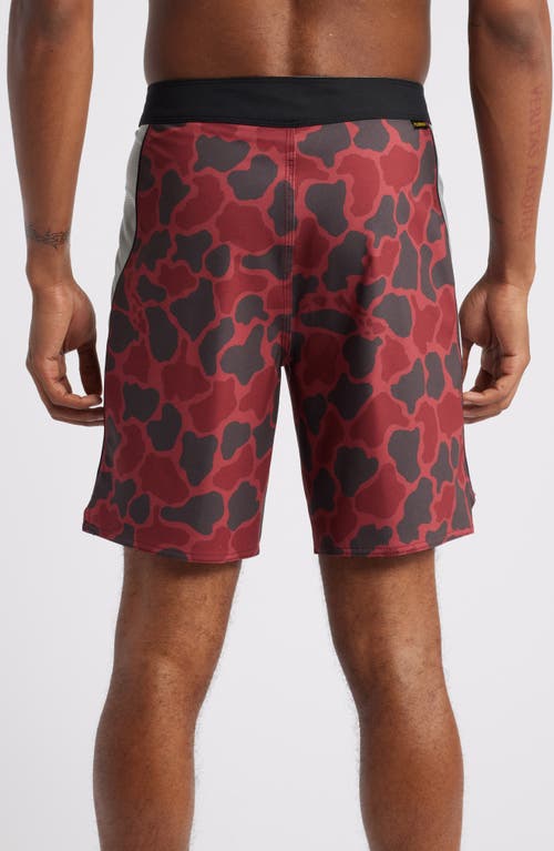 Florence F1 Airtex Gamma Water Repellent Board Shorts In Maroon Camo