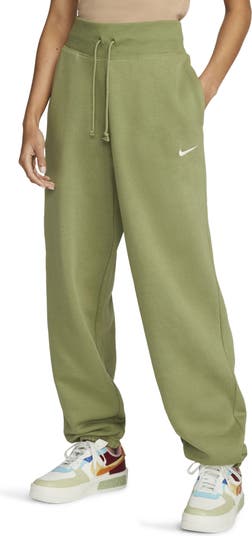 Nike Sportswear PHOENIX W NSW STYLE FLC HR PANT STD - Tracksuit bottoms -  oil green/black/green 