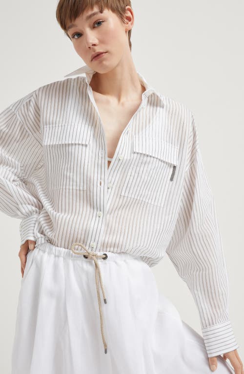 Shop Brunello Cucinelli Organza Shirt In White