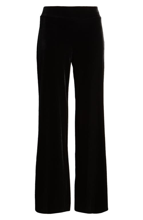 Shop Anne Klein Pull-on Wide Leg Velvet Pants In Anne Black