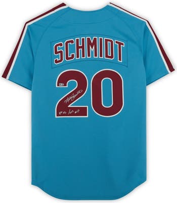 FANATICS AUTHENTIC Mike Schmidt Philadelphia Phillies Autographed Mitchell  & Ness Authentic Light Blue 1980 Jersey with 80 NL/MVP Inscription, Nordstrom in 2023