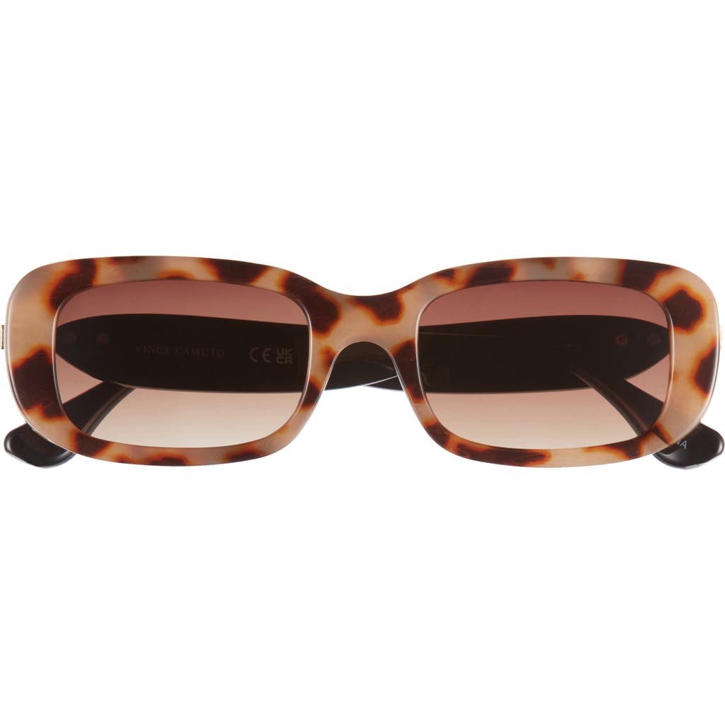 Shop Vince Camuto Narrow Rectangle Sunglasses In Oatmeal/black