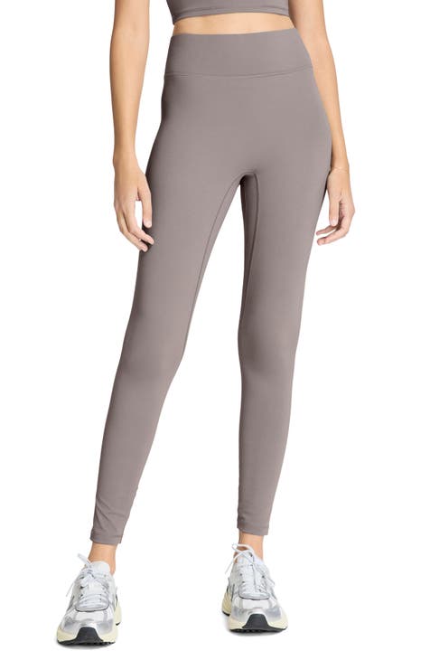 Silver Grey color ladies cotton lycra premium leggings with yoke  stitching-LGP53