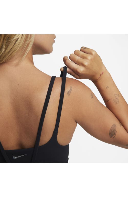 Shop Nike Dri-fit Alate Trace Sports Bra In Black/sail