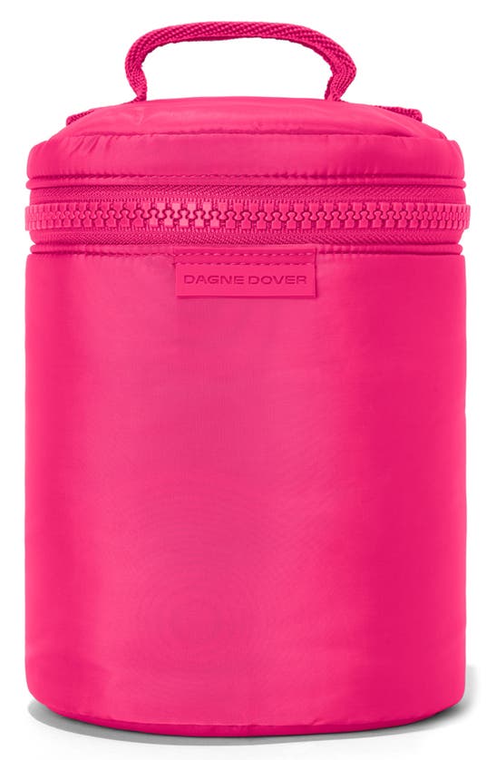 Dagne Dover Mila Repreve® Recycled Polyester Large Toiletry Organizer Bag In Hottest Pink