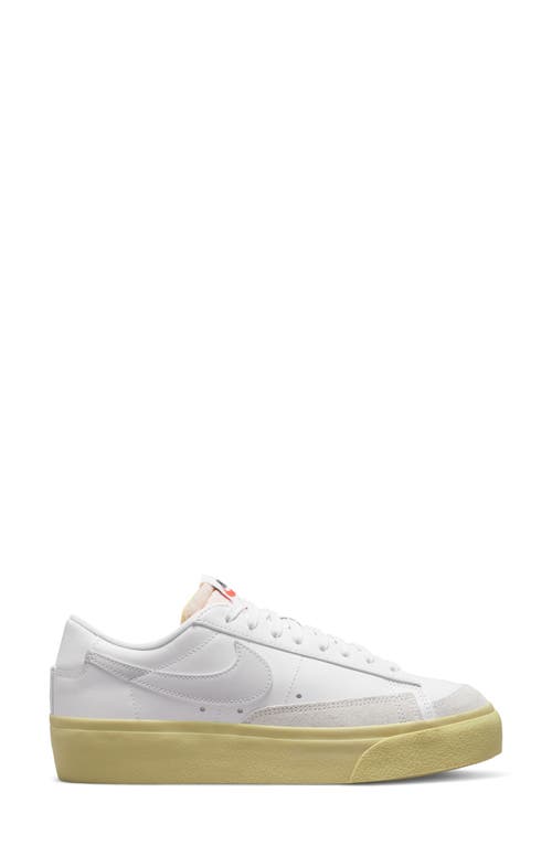 Image of Nike Blazer Low Platform Sneaker in White/White-Lemon Wash-Black at Nordstrom, Size 6